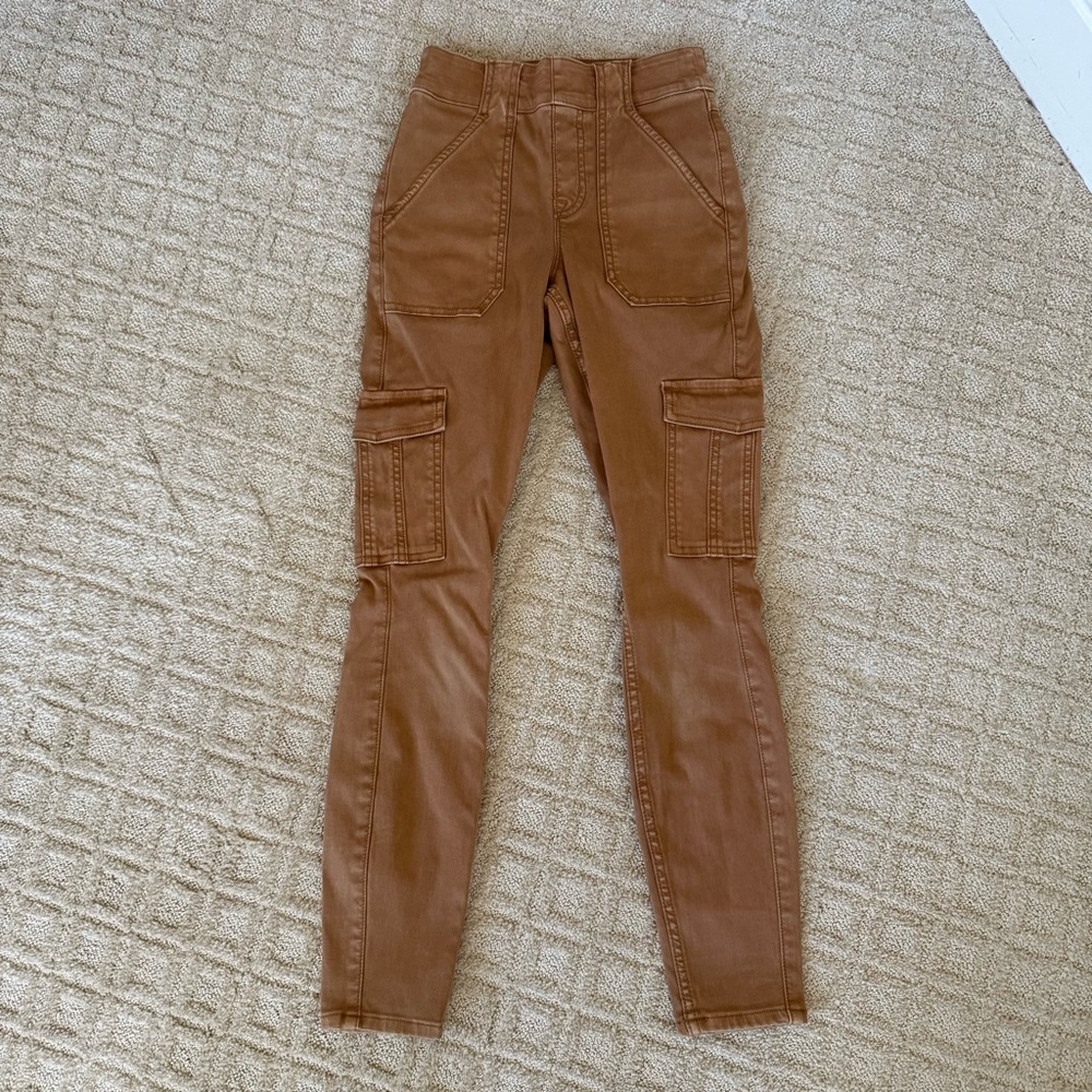 Spanx twill cargo pull up pants XS